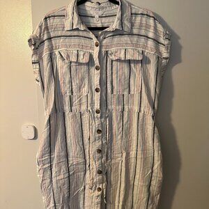 Womens Long Button Up Shirt